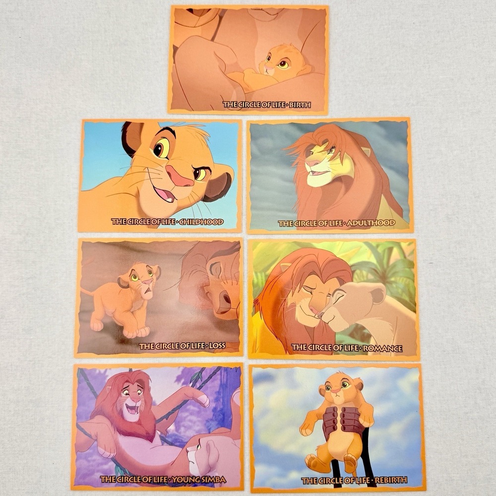 Vintage Disney The Lion King 1994 SkyBox Trading Cards Circle of Life Set of 7